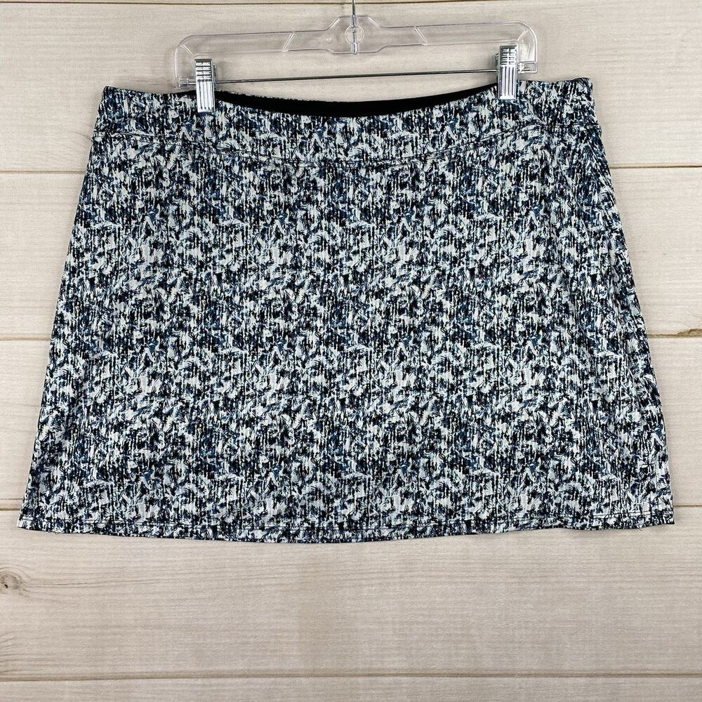 Tranquility Womens XXL Skort Blue Black Geometric Skirt W/Shorts Pull On Golf